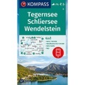 KOMPASS Wanderkarte Tegernsee, Schliersee, Wendelstein - 4in1 Wanderkarte 1:50000 mit Aktiv Guide und Detailkarten inklusive Karte zur offline Verwendung in der KOMPASS-App. Fahrradfahren. Skitouren. Langlaufen.
